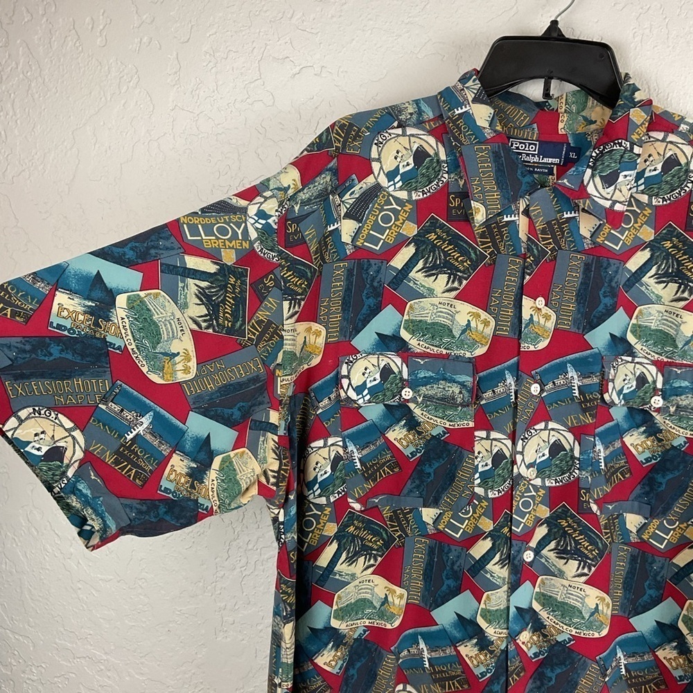 Men’s 90s Polo Ralph Lauren Excelsior Hotel Button Down Shirt Classic Fit Sz XL